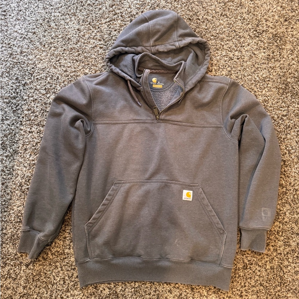 Carhartt Men's Charcoal 1/4 Zip-Up Hoodie